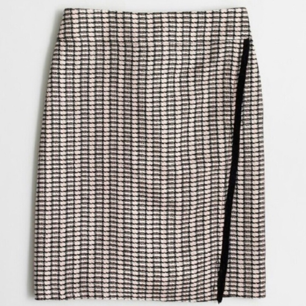 J.CREW FAUX WRAP TWEED SKIRT